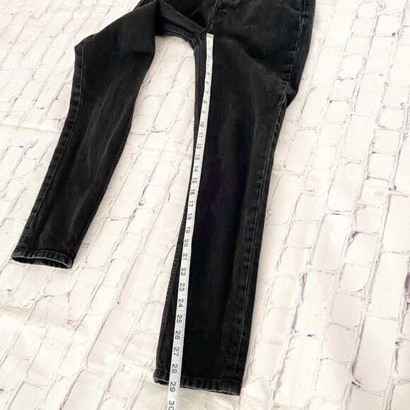 Reformation Denim Skinny French High Rise Button Fly Charcoal Black in Thames 26 - Picture 9 of 11